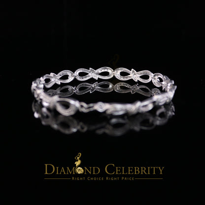 Diamondcelebritees 925 Sterling Silver Infinity Style 0.15CT Real Diamond Bracelet Size 7.5 Inch