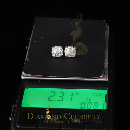 DiamondCelebritees  925 Sterling White Silver 0.25ct Diamond For Women's/ Men's Circle Stud Earrings