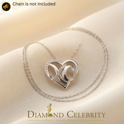 DiamondCelebritees  0.10ct Real Diamond Valentine Special "HEART" Pendant 925 Sterling Silver White