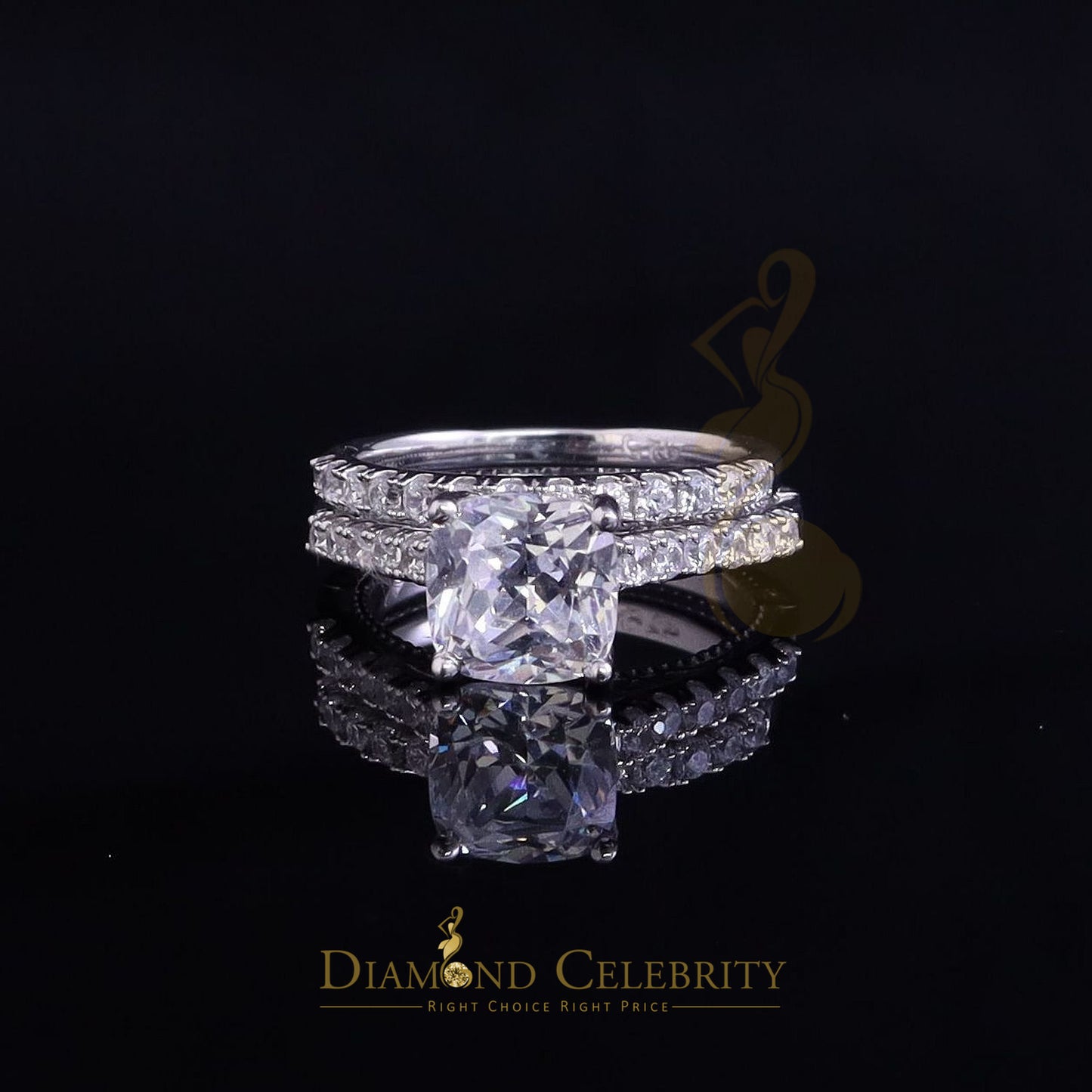 DiamondCelebritees 6.13 ct White Cubic Zirconia 925 Sterling Silver Bridal Fashion Womens Ring SZ 7