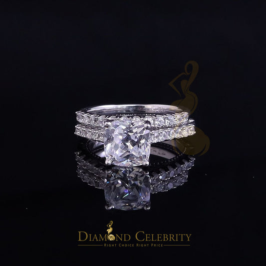 DiamondCelebritees 6.13 ct White Cubic Zirconia 925 Sterling Silver Bridal Fashion Womens Ring SZ 7