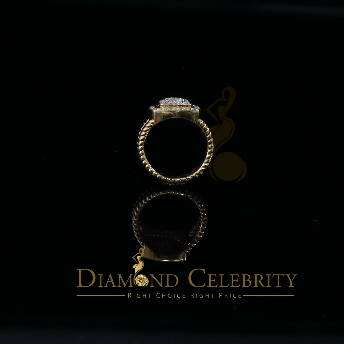 DiamondCelebritees 1.33ct Yellow Silver Square Cubic Zirconia Womens Adjustable Ring From SZ 8 to10