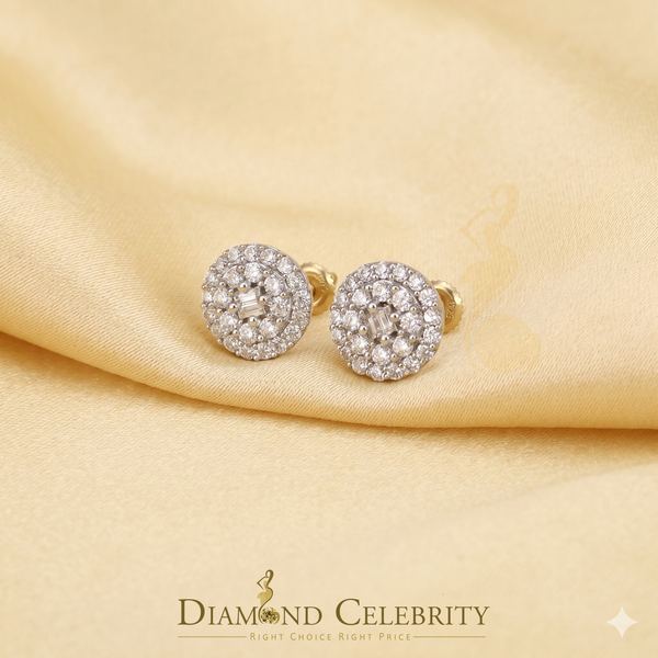DiamondCelebritees  925 Yellow Sterling Silver 1.86ct Cubic Zirconia Round Women's Stud Earrings