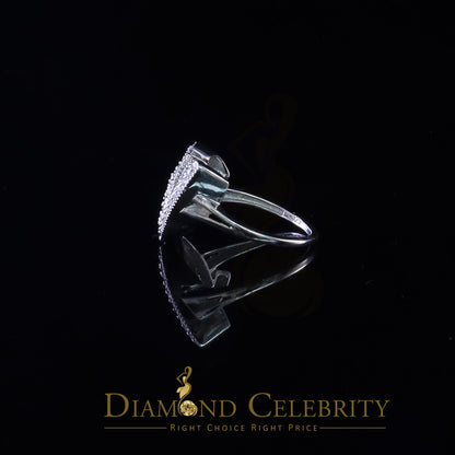 DiamondCelebritees Cubic Zirconia 0.40ct Alphabet W Women's White Silver Ring Size 7