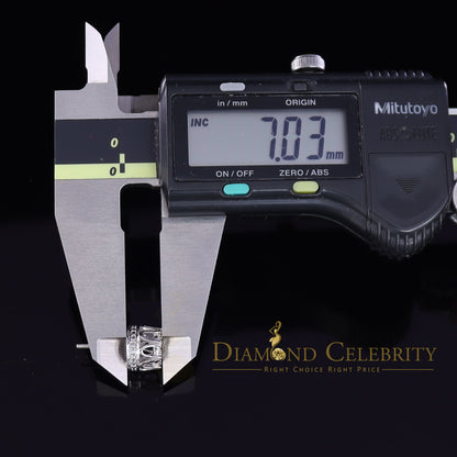 DiamondCelebritees  925 White Sterling Silver 0.58ct Cubic Zirconia Women's Hip Hop Flower Earrings