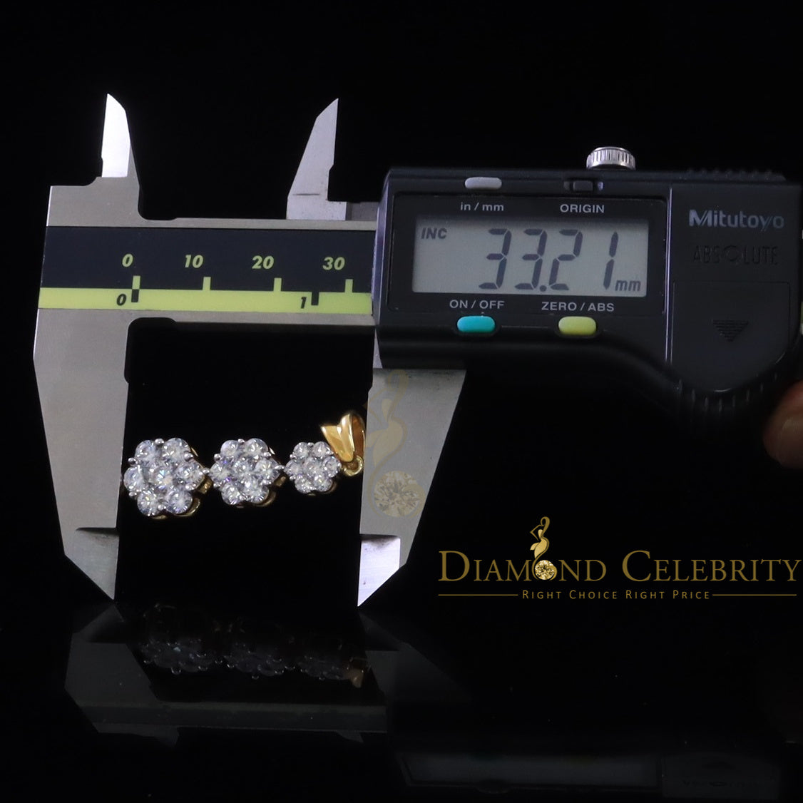 DiamondCelebritees Tripple Flower Shape Yellow 925 Sterling Silver Pendant 5.83ct Cubic Zirconia