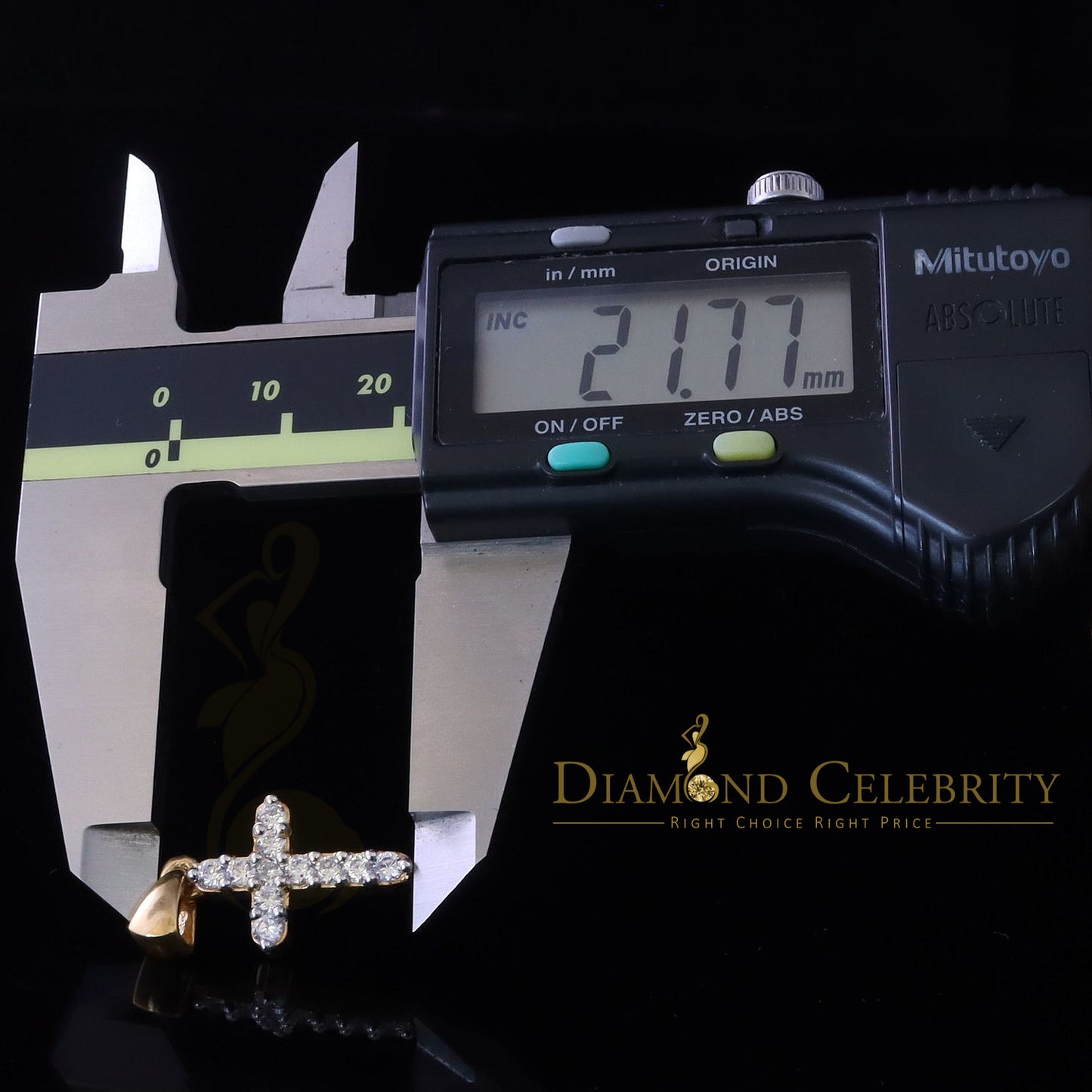 DiamondCelebritees Promising Fancy Yellow Sterling Silver Cross Pendant with 1.21ct Cubic Zirconia
