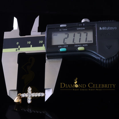 DiamondCelebritees Promising Fancy Yellow Sterling Silver Cross Pendant with 1.21ct Cubic Zirconia