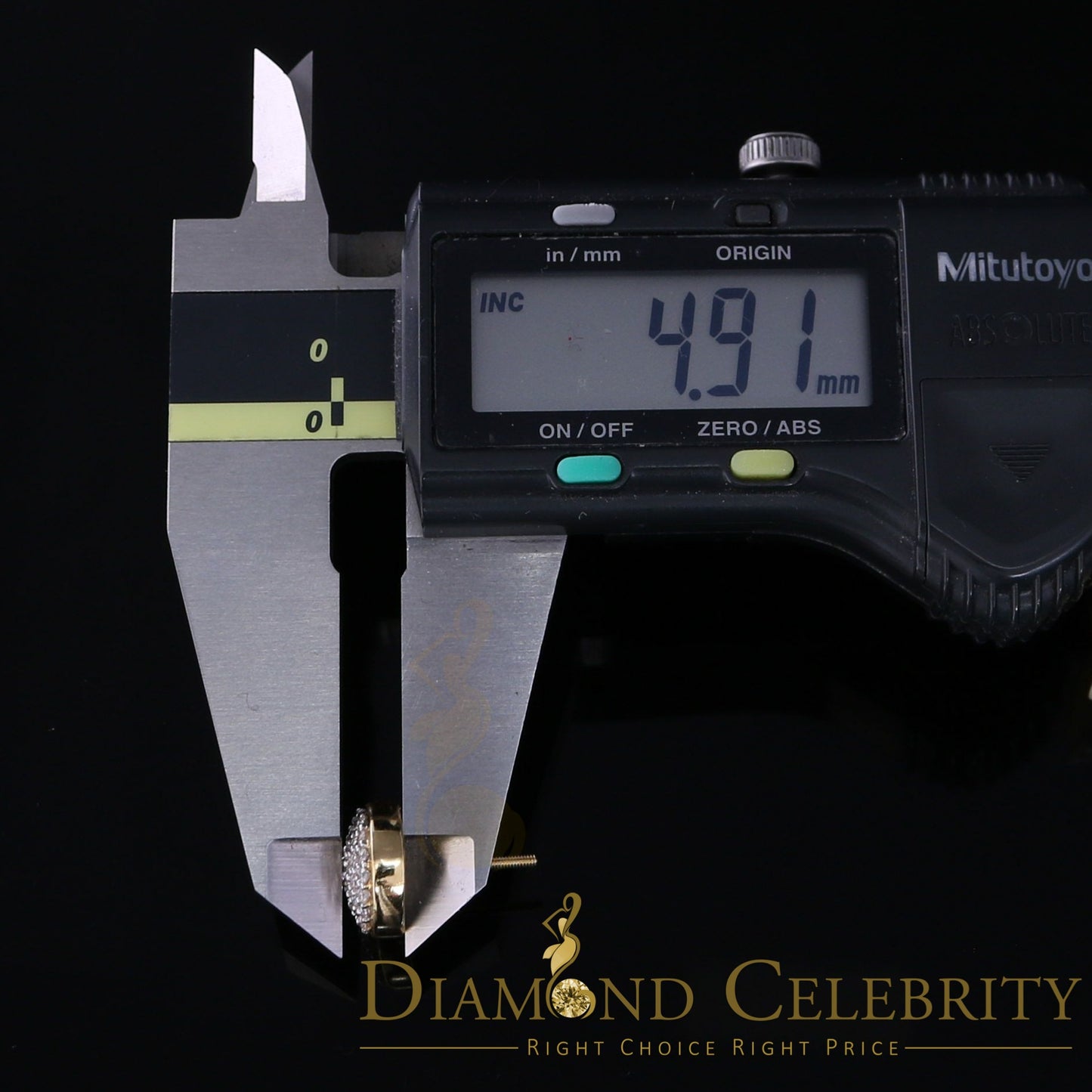 DiamondCelebritees 10K Real Yellow Gold Real Diamond 0.75CT Men's/Women's Stud Round Earring