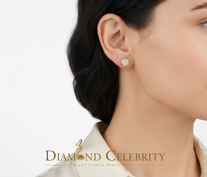 DiamondCelebritees 0.33 ct Diamond 925 Sterling Silver Yellow For Men's / Women's Round Earrings