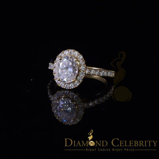 King Of Blings  10K Yellow Gold 3.00CT 'VVS' 'FL' D clr Oval Cut Moissonite Womens Ring S/7