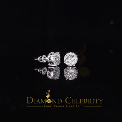 DiamondCelebritees  White Silver 1.12ct Cubic Zirconia 925 Women's & Men's Hip Hop Square Earrings