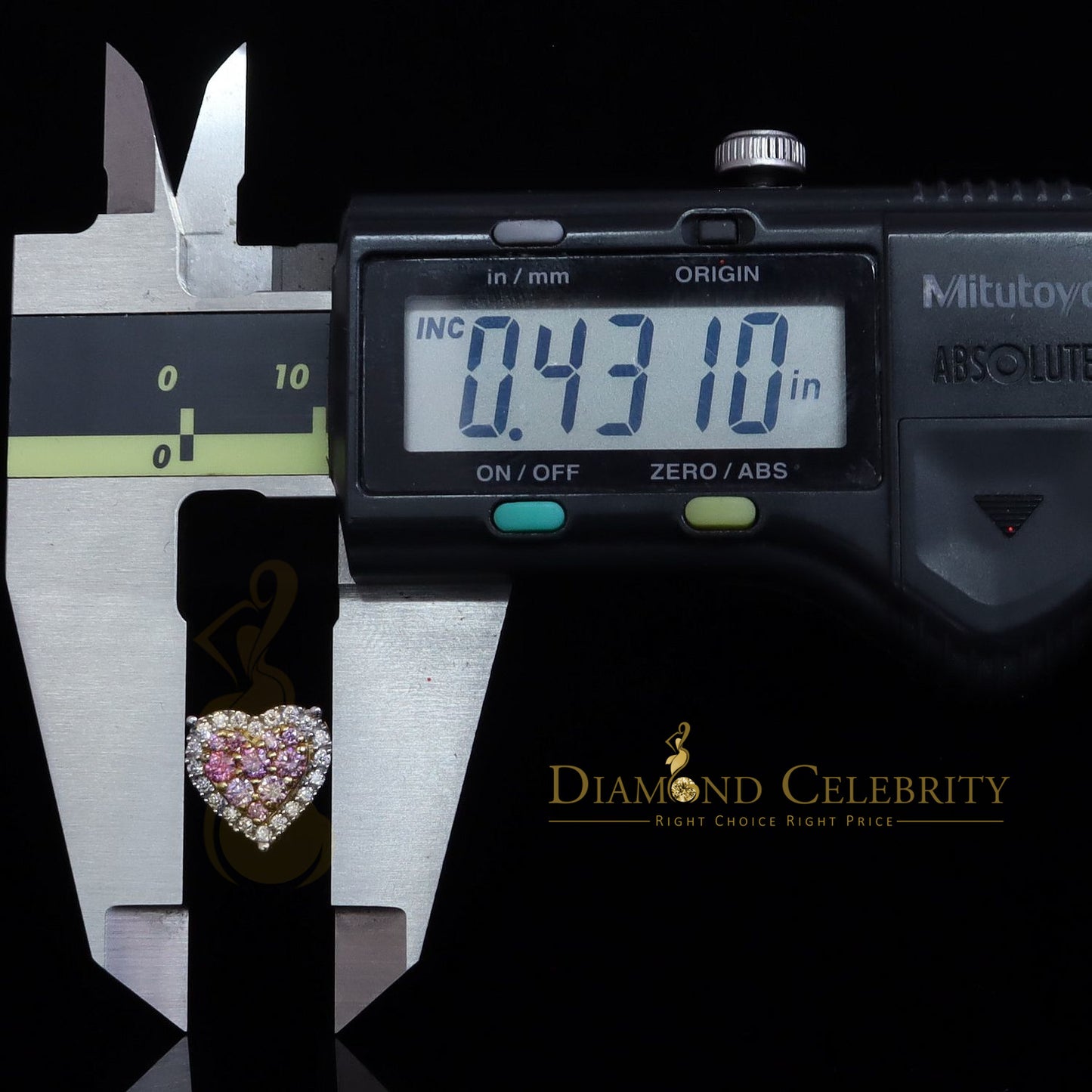 Diamondcelebritees Men's/Women's 925 Silver Yellow 1.00ct VVS 'D' Pink Moissanite 3D Heart Earrings