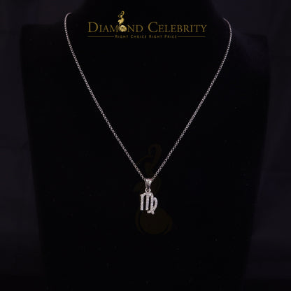 DiamondCelebritees 0.68ct Cubic Zirconia Silver White VIRGO SEPTEMBER Month Pendant Men & Women