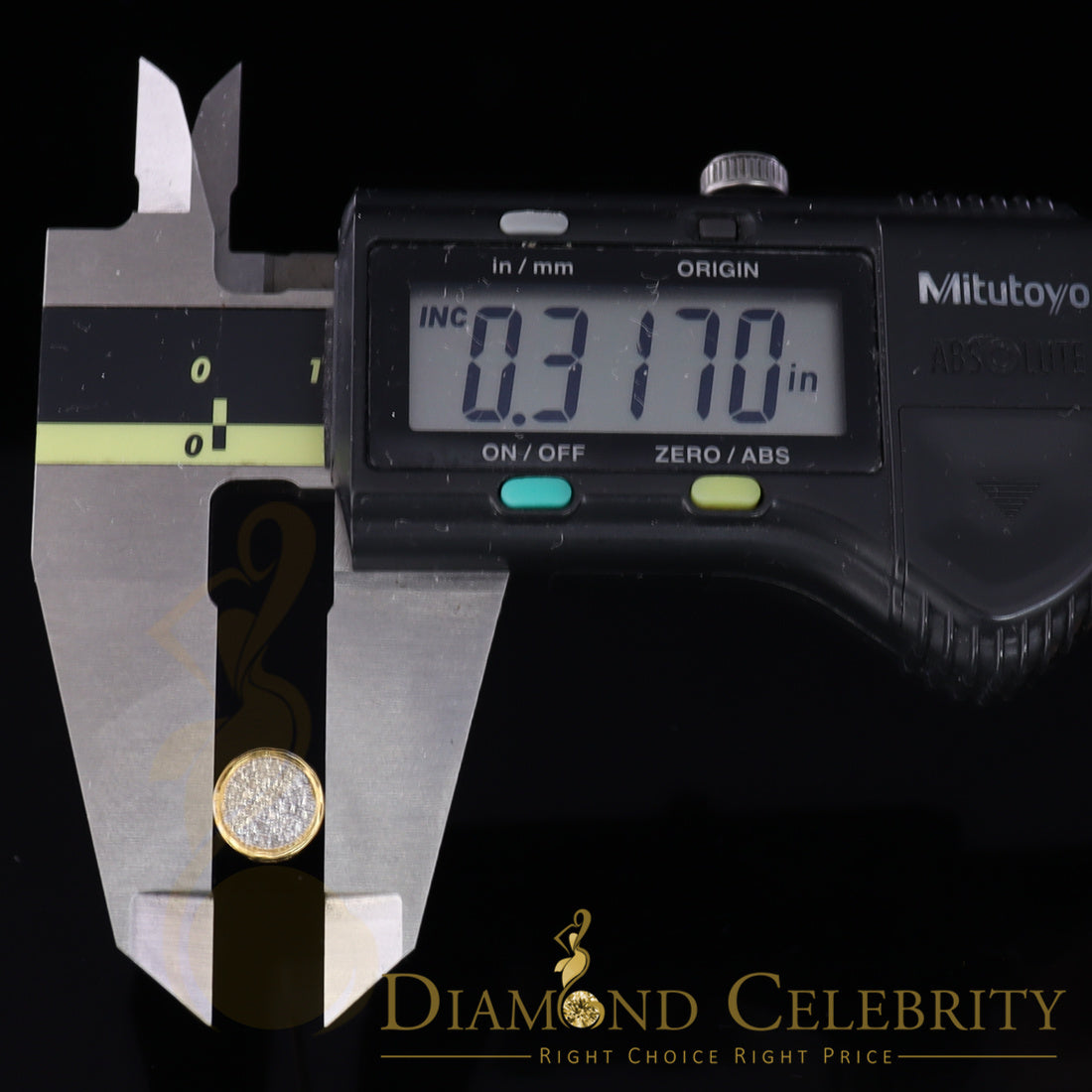 DiamondCelebritees 10K Real Yellow Gold with Real 0.15ct Diamonds Round Stud Earrings