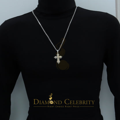 Diamondcelebritees Yellow Sterling Silver Charm Cross Pendant Men & Women 2.50ct VVS D Moissanite