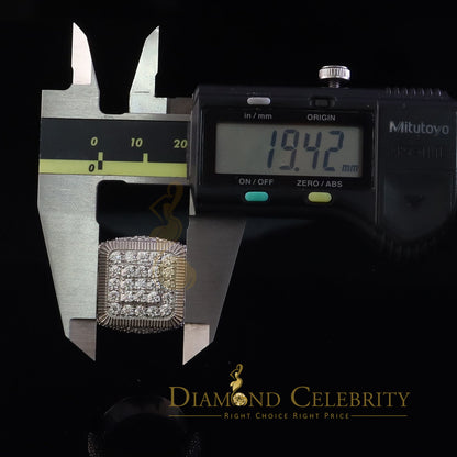DiamondCelebritees Sterling 925 White Silver 6.50ct VVS 'D' Moissanite Square Rings SZ10 for Men's