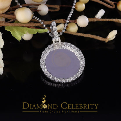 DiamondCelebritees Real 0.50ct Diamond 925 Sterling Silver 1.25" PICTURE Fashion White Pendant