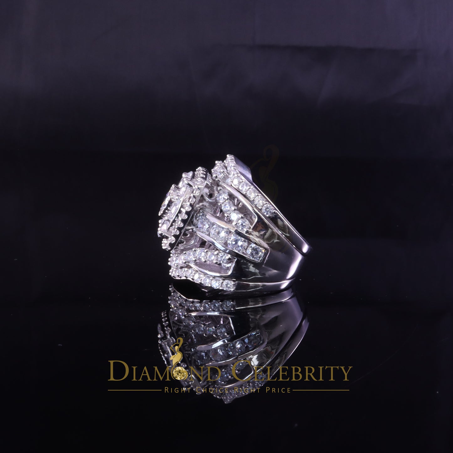 DiamondCelebritees 19.00ct Cubic Zirconia White Sterling Silver Men's/ Women Wedding Rings Size 9