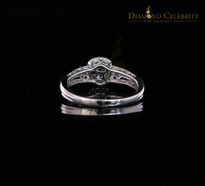 DiamondCelebritees Real 0.30CT Diamond with 10 kt White Gold CLUSTER shape Womens Ring Size 6.5