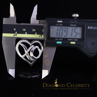 DiamondCelebritees White 925 Sterling Silver Heart and XO Shape Pendant 0.21ct Cubic Zirconioa