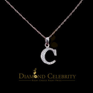 Attractive Sterling SilverAll Alphabet Letter White Pendant with Cubic Zirconia
