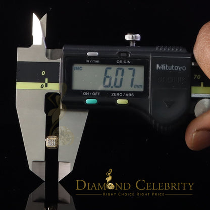 DiamondCelebritees 0.05ct Diamond Square Earrings For Women Yellow 925 Sterling Silver Stud For Men