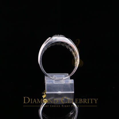 DiamondCelebritees 925 Silver White 0.38ct Cubic Zirconia Wide Men's Engagement Band Ring Size 11.5