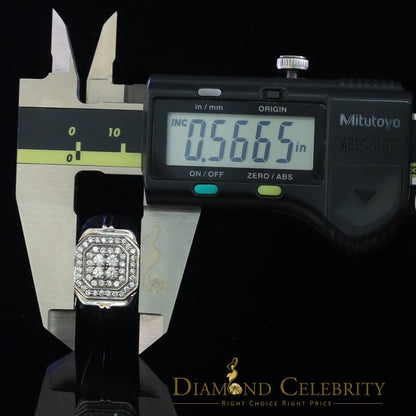 DiamondCelebritees Men's 925 Sterling White Silver Octagon 1.50ct Cubic Zirconia Ring Size 12