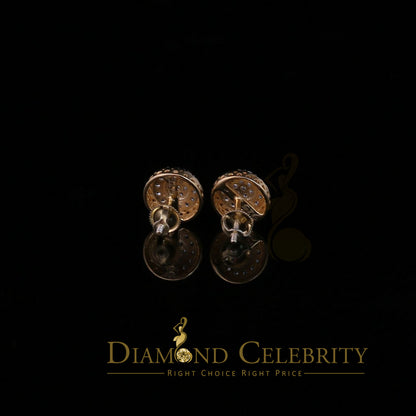 DiamondCelebritees  3.45ct Cubic Zirconia 925 Yellow Silver Women's & Men's Hip Hop Round Earrings
