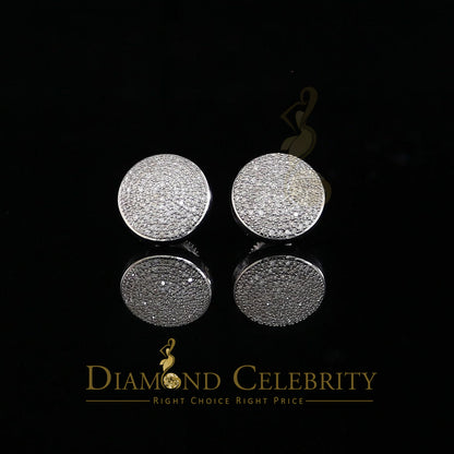 DiamondCelebritees 925 Sterling Silver White Hip Hop 0.66ct Diamond Men's/ Women's Stud Earrings