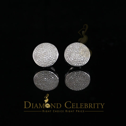 DiamondCelebritees 925 Sterling Silver White Hip Hop 0.66ct Diamond Men's/ Women's Stud Earrings