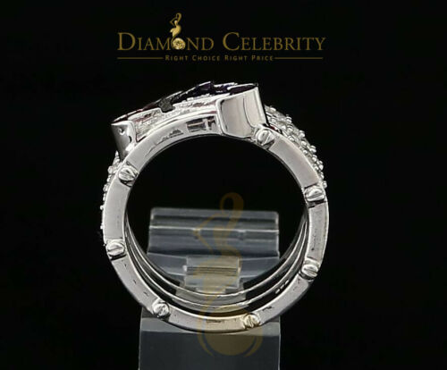 DiamondCelebritees 925 Silver White 1.50ct Cubic Zirconia Texan Wide Band Cocktail Ring Size 10