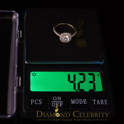 King Of Blings  10K Yellow Gold 3.00CT VVS' 'FL' D clr Round Moissonite Womens Ring S/7
