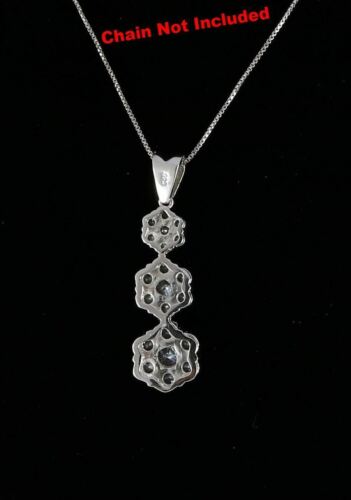 DiamondCelebritees Tripple Flower Shape White 925 Sterling Silver Pendant 5.83ct Cubic Zirconia