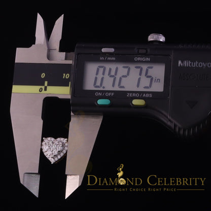 DiamondCelebritees Genuine 1.10ct Vvs 'D' Color Moissanite Heart Earring 10k Real Yellow Gold