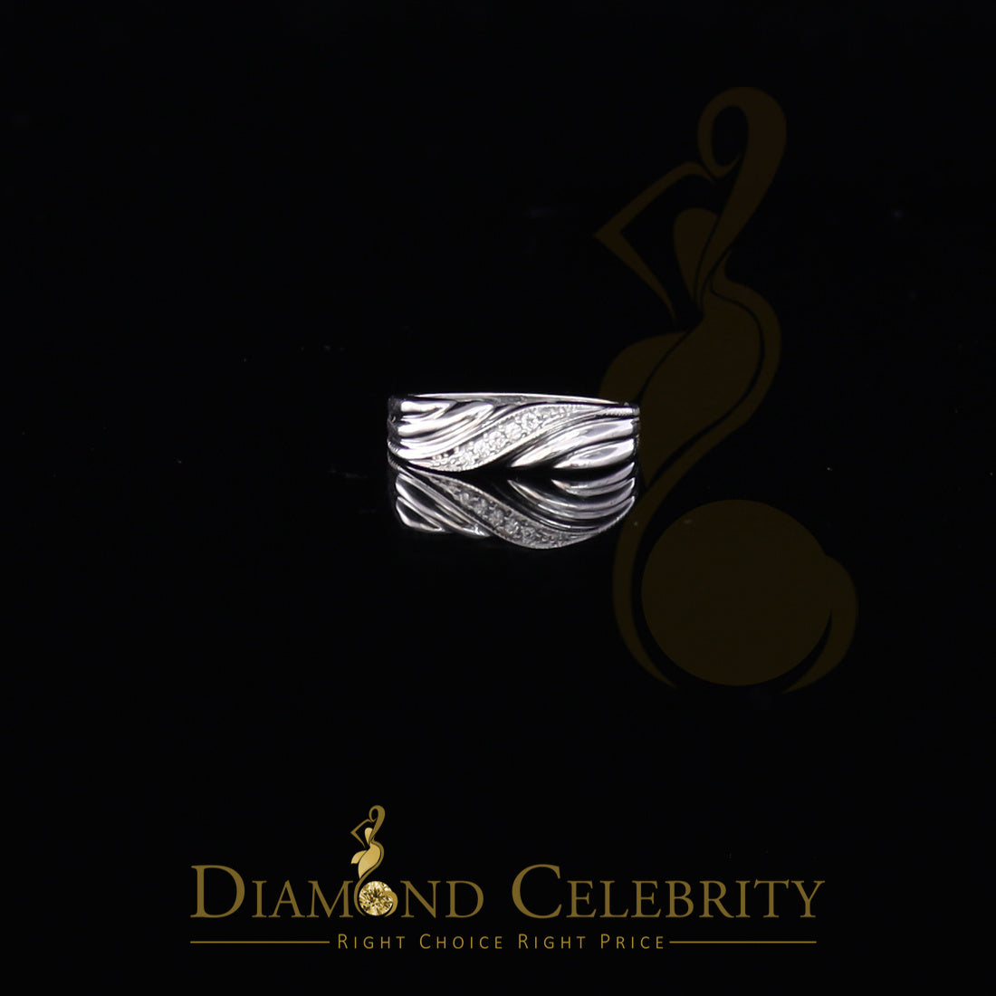 DiamondCelebritees 0.10ct White 925 Sterling Silver Shiny Cubic Zirconia Promise Womens Ring Size 6