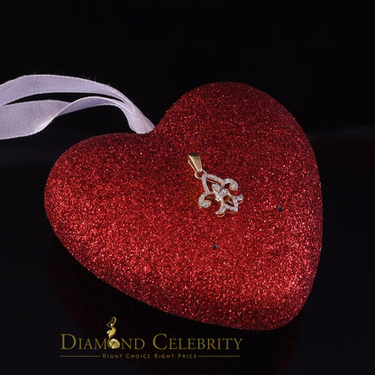 DiamondCelebritees Promise Yellow Sterling Silver Fleur de Lis Pendant with 0.30ct Cubic Zirconia