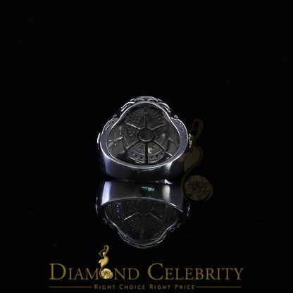 DiamondCelebritees 925 Silver White 1.75ct Cubic Zirconia Oval Wide Band Cocktail Men's Ring SZ 10