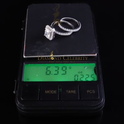 DiamondCelebritees 50 Cubic Zirconia Emearld Shape 2.97ct White Silver With Women Bridal Ring Sz7