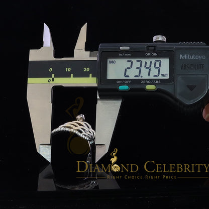 DiamondCelebritees 925 Sterling White Silver with 1.50ct Cubic Zirconia Angel Wing Ring Size 7.5