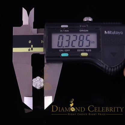 DiamondCelebritees  1.50ct Cubic Zirconia 925 White Silver Sterling Hip Hop Floral Women's Earrings