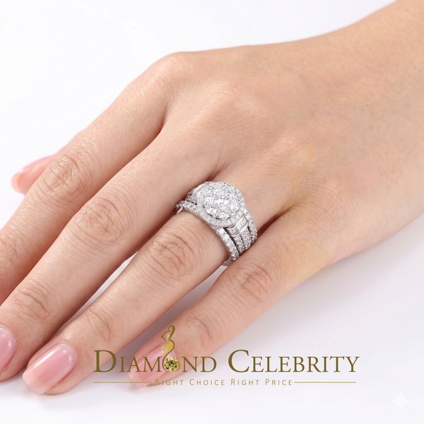 DiamondCelebritees 13.93ct Round Cubic Zirconia White Sterling Silver Wedding Womens Ring SIZE 9