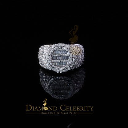 DiamondCelebritees 4.50ct White Silver VVS 'D' Moissanite Baguette Round Rings SZ 10 for Men's