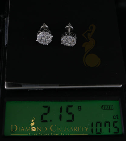 DiamondCelebritees  925 Sterling White Silver 2.0ct Cubic Zirconia Round Women's Stud Earrings