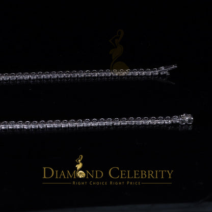 DiamondCelebritees Tennis Necklace 925 Silver White Moissanite size 20 inch & Width 5.2mm