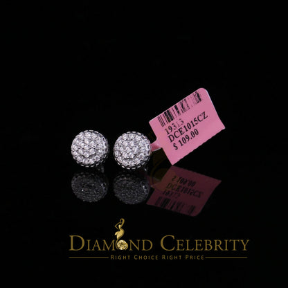 DiamondCelebritees  3.45ct Cubic Zirconia 925 White Silver Women's & Men's Hip Hop Round Earrings