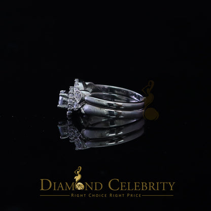 DiamondCelebritees 925 Silver Sterling White 1.50ct CZ Wide Flower 7 stone Women's Ring Size 7