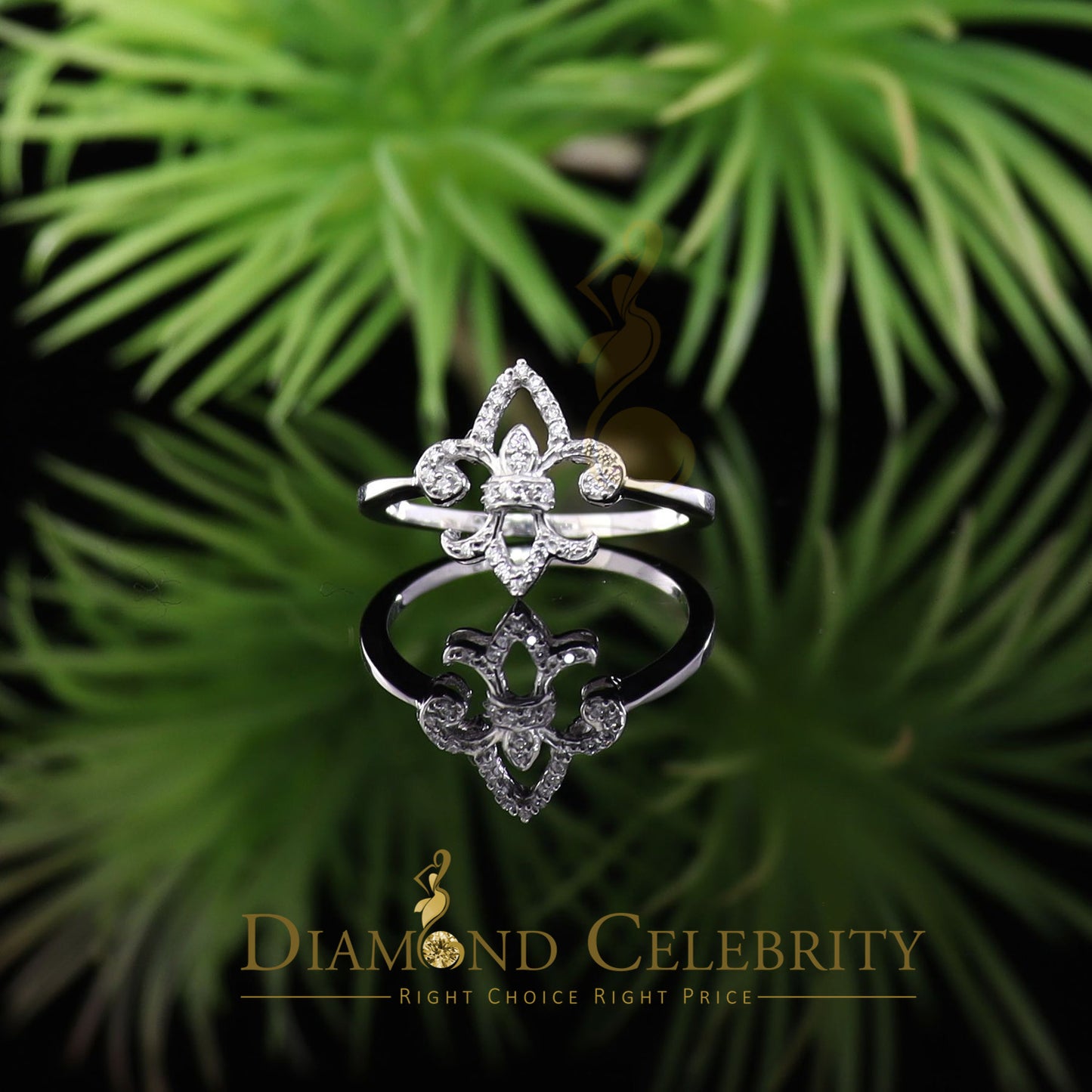 DiamondCelebritees White 925 Silver Saint 0.30ct Cubic Zirconia Womens Engagement Gifts Ring SZ 7