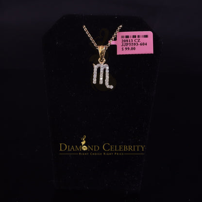 DiamondCelebritees 0.55ct Cubic Zirconia Yellow Silver SCORPION NOVEMBER Month Pendant Men & Women